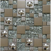 Mosaico de vidrio Mosaico de pared, Mosaico de metal de acero inoxidable (SM254)